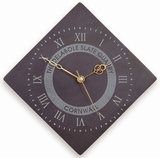 Diamond Shaped Roman Numeral Clock With Logo
